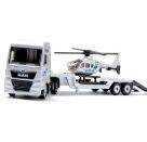SIKU 1759 MAN Lkw mit Polizei Helikopter