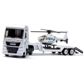 SIKU 1759 MAN Lkw mit Polizei Helikopter