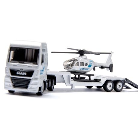 SIKU 1759 MAN Lkw mit Polizei Helikopter