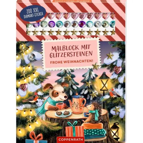 Malblock mit Glitzersteinen - 200 extragroße Diamant-Sticker