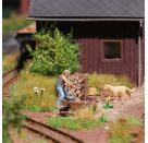 BUSCH H0 A-Set: Holz hacken