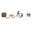 BUSCH H0 A-Set: Holz hacken