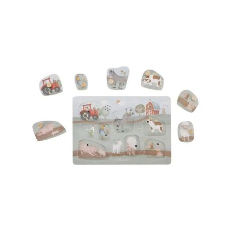 Holz-Steckpuzzle mit Sound Little Farm 7-teilig