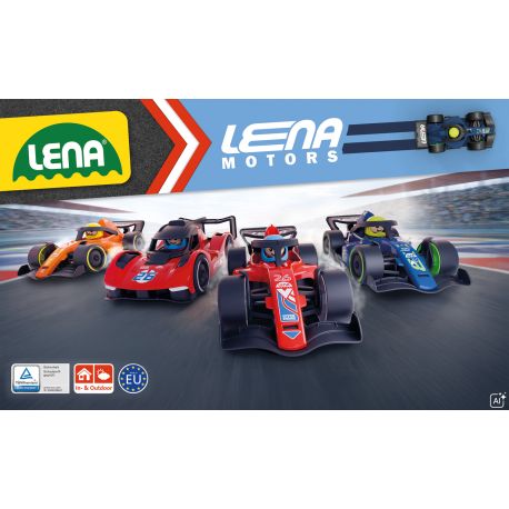 LENA Formel Rennwagen, dunkelblau, Schaukarton