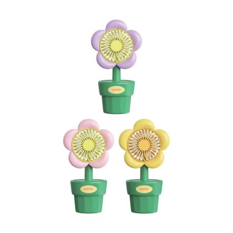 Blumenhandventilator, 3-fach sortiert, mit USB
