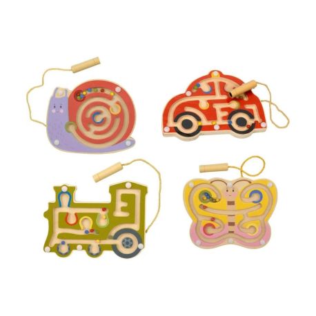 Magnetisches Kugel-Labyrinth - Schnecke, Schmetterling, Auto, Lok
