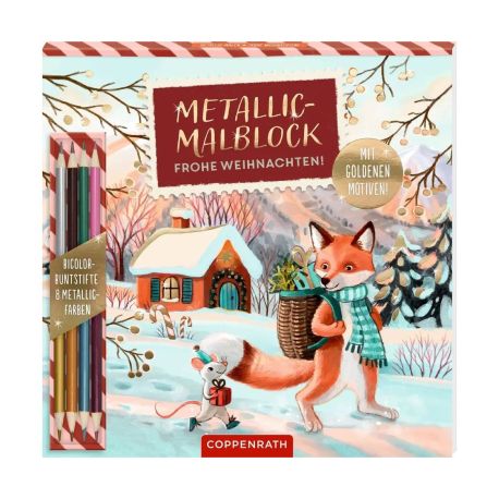 Metallic-Malblock - Frohe Weihnachten!
