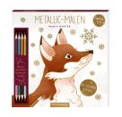 Metallic-Malen Magic Winter - Mit goldenen Motiven / Bicolor-Buntstifte: 8 Metallic-Farben