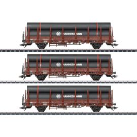 Märklin 46563 - H0 Rungenwagen-Set 1 mit Stahlröhren-Beladung