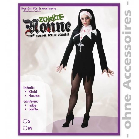 FRIES - Zombie Nonne PB, 1-tlg. + Haube, Gr. S