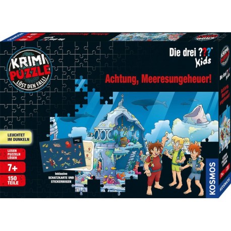 Kosmos Krimipuzzle Die drei ??? Kids 150 Teile / Achtung, Meeresungeheuer!