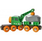 BRIO 63369800 Grüner Kranwagen+Anhänger+Fracht