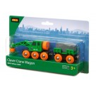 BRIO 63369800 Grüner Kranwagen+Anhänger+Fracht