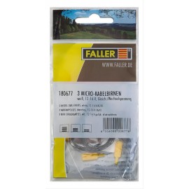 Faller - Micro-Kabelbirnen weiss (3 Stc. Im Blister)