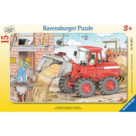 Ravensburger Puzzle - Rahmenpuzzle - Mein Bagger, 15 Teile