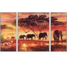 Schipper Arts & Crafts - Meisterklasse Triptychon - Afrika - Elefanten-Karawane