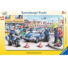 Ravensburger Puzzle - Rahmenpuzzle - Einsatz der Polizei, 15 Teile