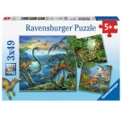 Ravensburger Puzzle - Faszination Dinosaurier, 3x49 Teile