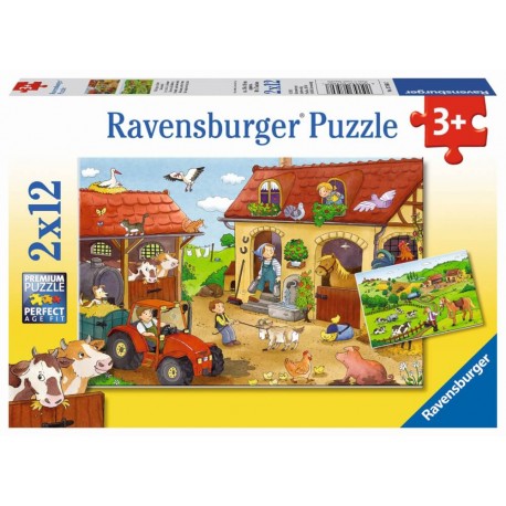 Ravensburger Puzzle - Fleißig auf dem Bauernhof, 2x12 Teile