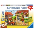 Ravensburger Puzzle - Fleißig auf dem Bauernhof, 2x12 Teile
