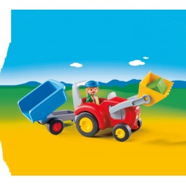 PLAYMOBIL 6964 - 1 2 3 Playmobil - Traktor mit Anhänger