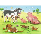 Ravensburger Puzzle - Glückliche Tierfamilien, 2 x 12 Teile