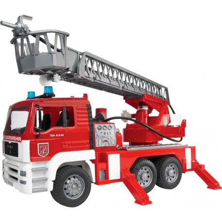 BRUDER - MAN TGA Feuerwehr mit Drehleiter, Wasserpumpe und L & S Module