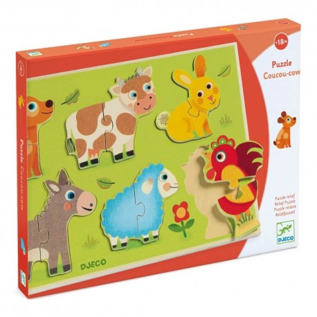 Djeco - Holzpuzzle: Coucou cow