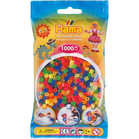 Hama - Perlen, neon gemischt, 1000 Stück