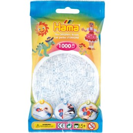 Hama - Perlenbeutel 1000 Stück transparent/weiß