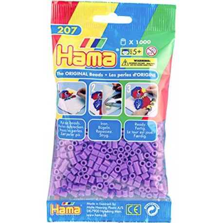 Hama - Perlenbeutel 1000 Stück pastell-lila