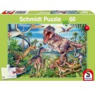 Schmidt Spiele - Puzzle - Bei den Dinosauriern, 60 Teile