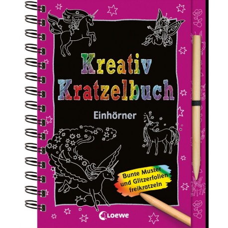 Kreativ-Kratzelbuch Einhörner