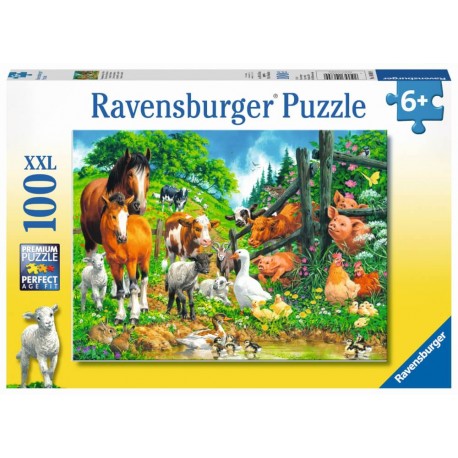 Ravensburger Puzzle - Versammlung der Tiere, 100 XXL-Teile