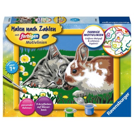 Ravensburger Spiel - Malen nach Zahlen Junior - Kätzchen und Häschen