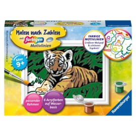 Ravensburger Spiel - Malen nach Zahlen mit farbigen Motivlinien - Süßer Tiger