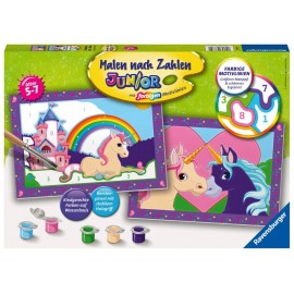 Ravensburger Spiel - Malen nach Zahlen Junior - Bunte Einhornwelt