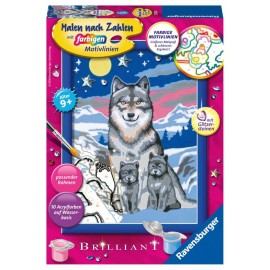 Ravensburger 277841 Malen nach Zahlen Serie E Süße Wolfsfamilie (Brilliant) D