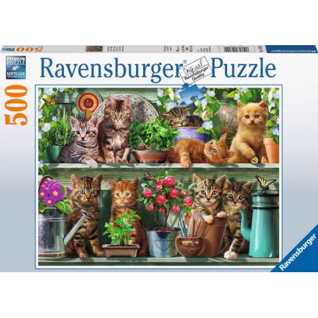 Ravensburger Puzzle - Katzen im Regal, 500 Teile