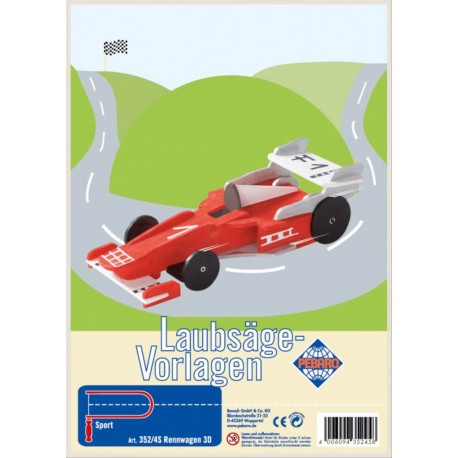PEBARO Laubsägevorlage Rennwagen 3D