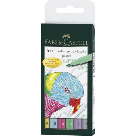 Faber-Castell Tuschestift PITT artist pen B Pastel 6x
