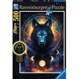 Ravensburger 139705 Puzzle Leuchtender Wolf 500 Teile Starline