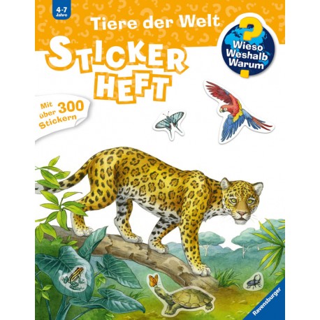Ravensburger 32963 Wieso?Weshalb?Warum? Stickerheft - Tiere der Welt