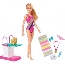 Mattel GHK23 Barbie _ Traumvilla Abenteuer Swim  n Dive Puppe