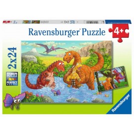 Ravensburger 05030 Puzzle: Spielende Dinos 2x24 Teile