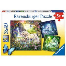 Ravensburger 09291 Puzzle Schöne Einhörner 3 x 49 Teile