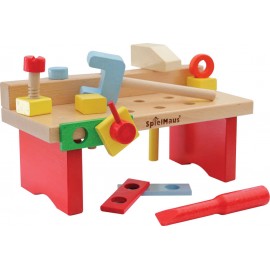 SpielMaus Holz Werkbank 15-teilig, 29 x 14 x 13 cm