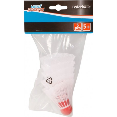 New Sports Federbälle, weiß, 5 Stück