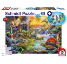 Schmidt Spiele Puzzle Dinosaurier, mit Add-on (Dinosaurier-Figuren-Set), 60 Teile