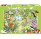 Schmidt Spiele Puzzle Tiere im Wald, 100 Teile